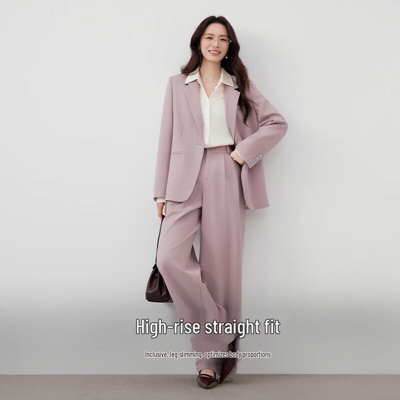 Pantaloni da completo a vita alta a gamba larga da donna Xiangying