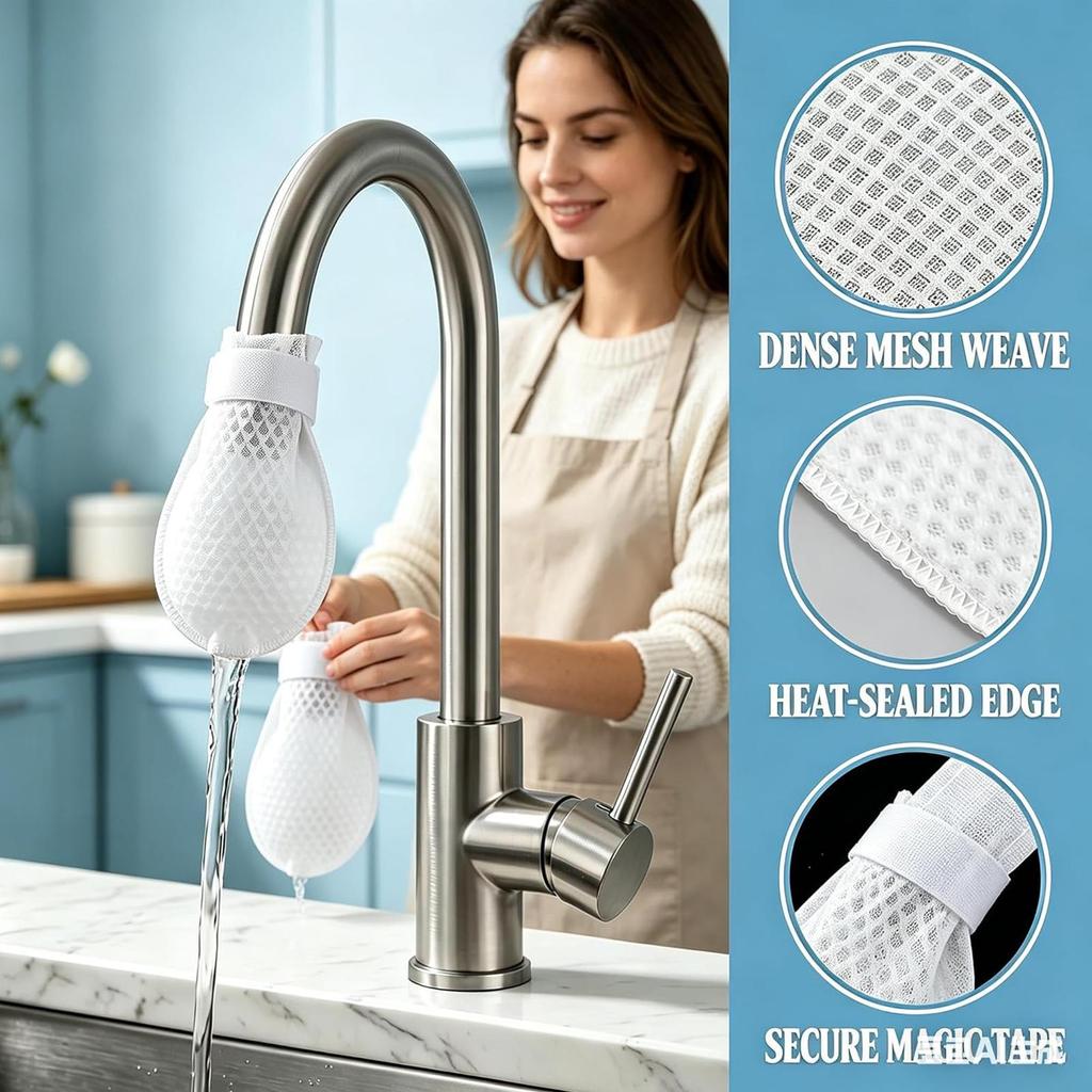 Wasserhahnfilter Baumwollsocken Feinfaser-Baumwollreiniger mit Sediment-Barriere-Schicht Wiederverwendbarer Wasserhahn-Wasserfilter gegen Kalk