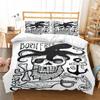 Costume de lit imprimé crâne 3D, housse de couette, vêtements de maison, cadeau pour enfants, couette en microfibre, housse de couette respirante