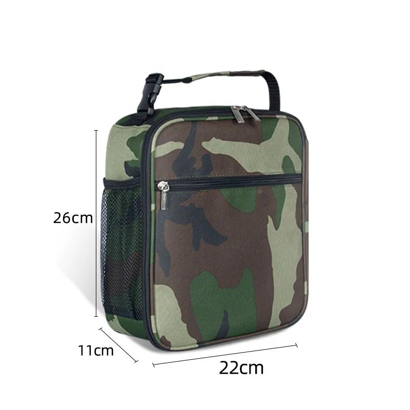 Thermal Lunch Bag for Women Gray Oxford Cloth Aluminum Foil Insulation Shoulder Bag Waterproof Picnic Cooler Container Handbags