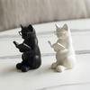 3D Printed Reading Cat Figurine, Cute Reading Book Cat Statue with Glasses, Collectible Animal Sculpture for Bookshelf, Desktop Decor, Gift for Cat