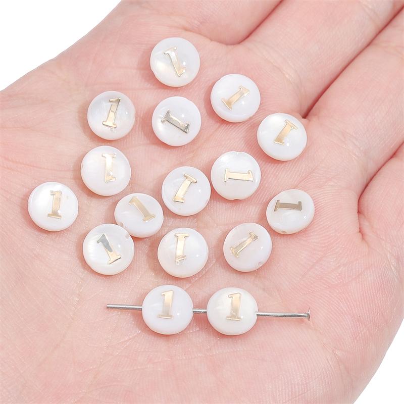 Naturmuschel Doppelseitige Heißprägung Digitale Perlen Für DIY Halskette Armband Ohrringe Schmuckherstellung