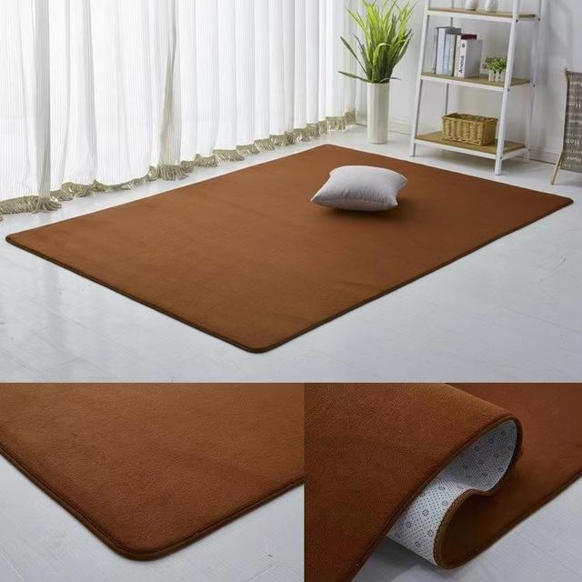 Tappeto in velluto corallo spesso e tinta unita Tappeto moderno per soggiorno Tappeto moderno per camera da letto Comodino Tatami Tappetino strisciante Decora la casa