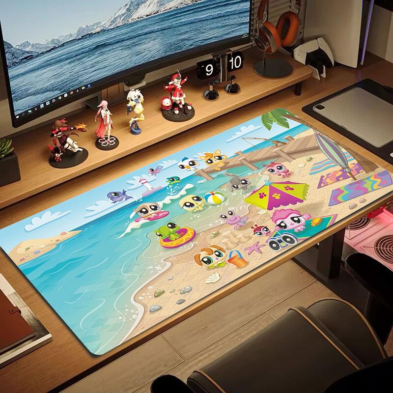 Littlest Pet Shop Large Size Mouse Pad Large Gaming Table Cushion Non-slip Laptop Tablet Big Mousepad XXL Mat Mini PC Playmat With Lock edge