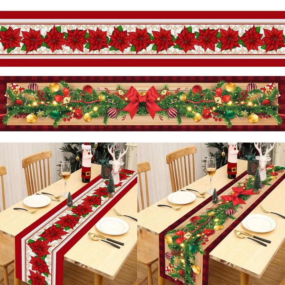 New Year Christmas Table Flag Xmas Party Merry Christmas Decorations Table Cover Home Table Decors