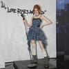 UNIFREE Celebrity Asymmetric Denim Cami Mini Dress