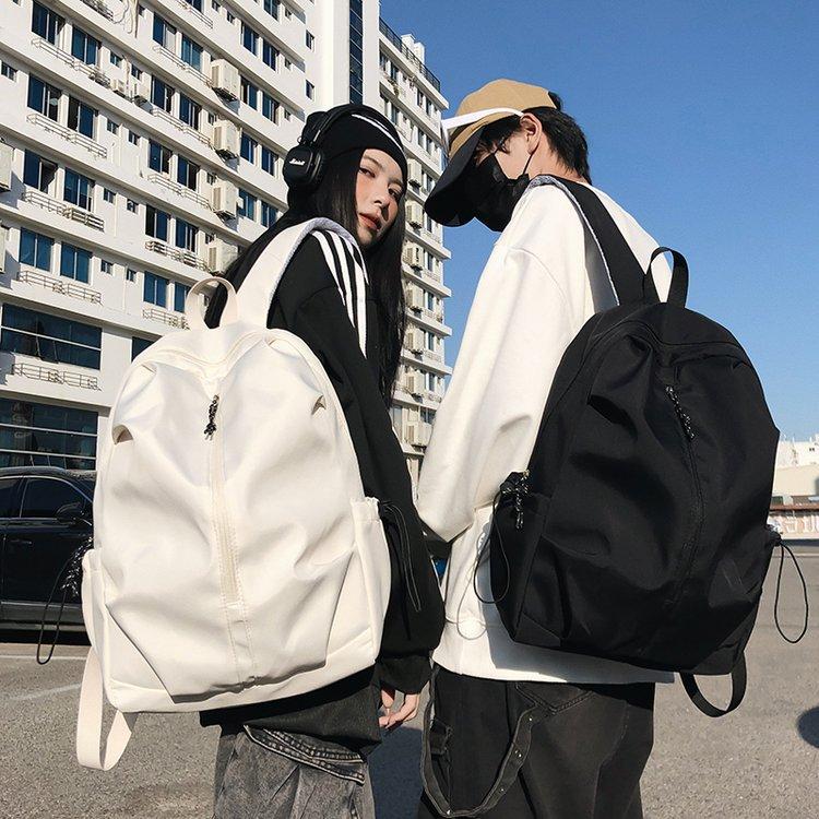 Schoolbag New Solid Color Design Sense Large Capacity Multi-pocket Fashion Simple Backpack Student Waterproof Durable Versatile Backpack