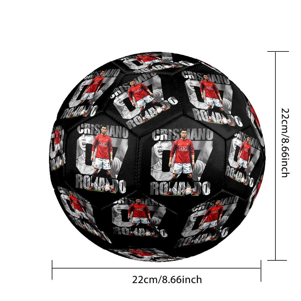 Cristiano Ronaldo Theme Soccer Ball Size 5 Soccer Ball Soft Touch Professional Training Football for Outdoor Sports