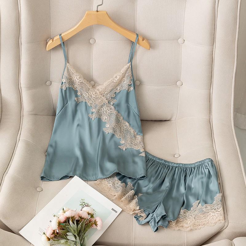 Women's Ice Silk Camisole & Shorts Set - Spring/Summer 2022 Trendy Pure Style