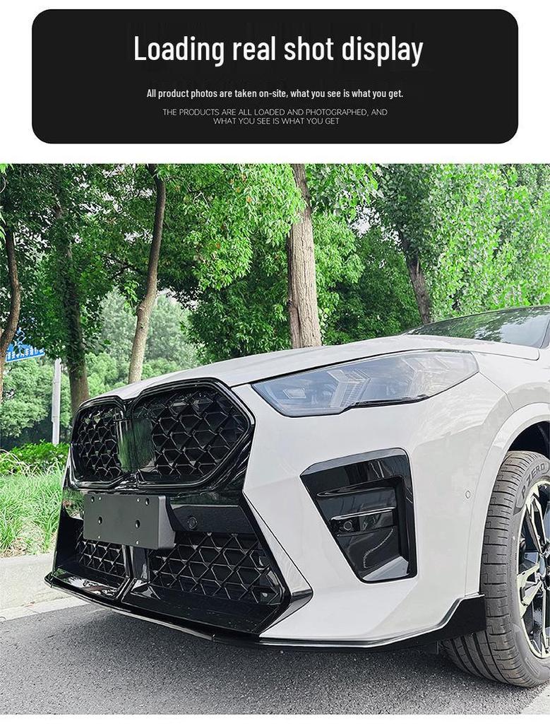 Compatible with 2023+ BMW X2 U10 M Sport MP Front Bumper Lip Splitter Trim Modification.