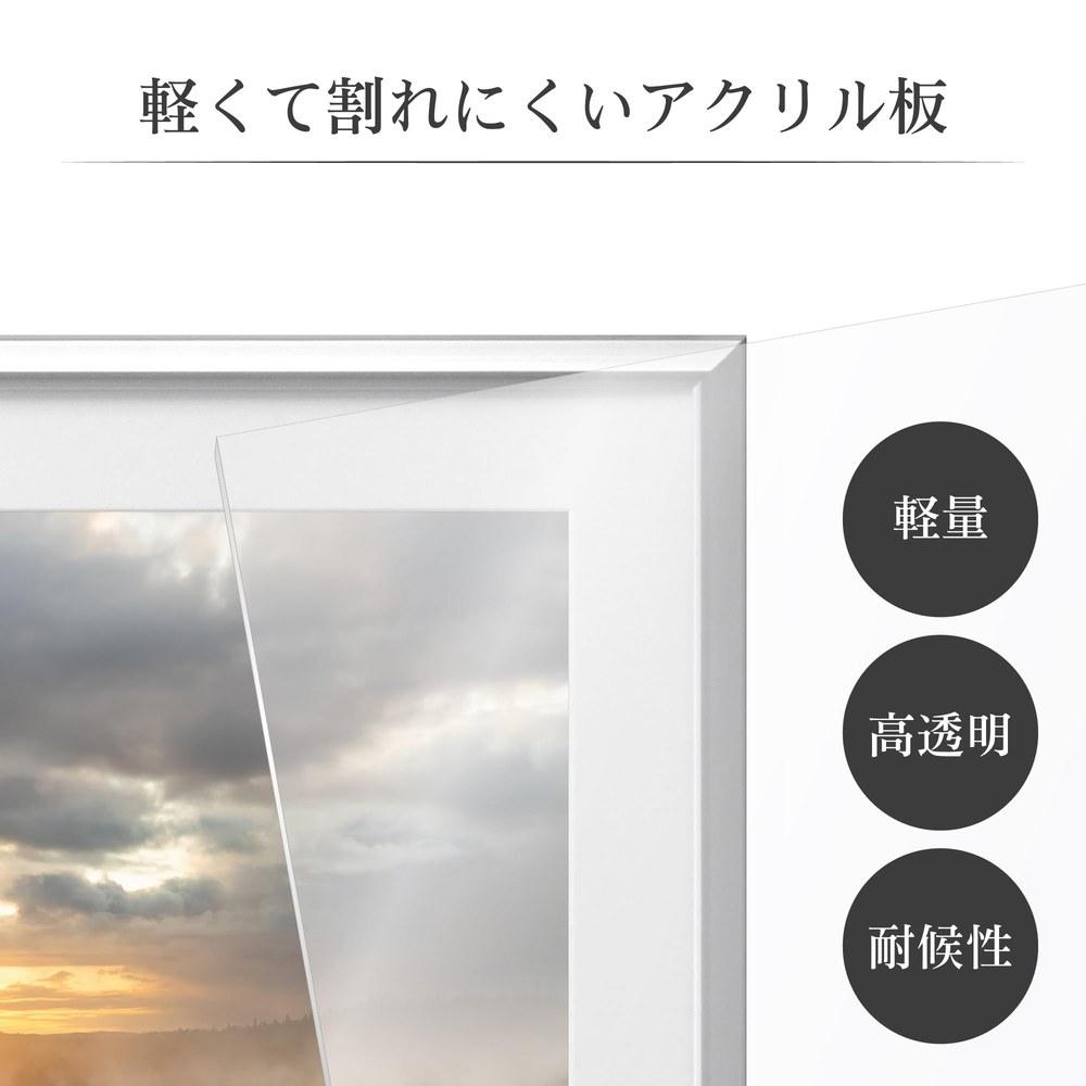 Hakuba Frame Aluminum AG-02 A3 No-Bi Acrylic Plate Silver FAG2-SVA3N