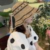 Striped Geometric Print Natural Straw Bucket Hats For Women Foldable Lightweight Sun Hatstravel & Vacation Essential