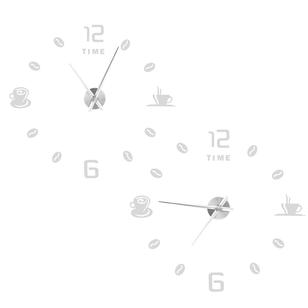 Modern Large Frameless DIY Wall Clock Mirror Surface Sticker for Home Office Room DecorSilver