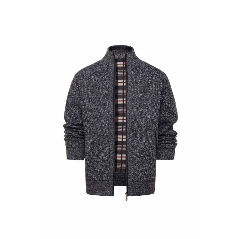 Maglione da Uomo Invernale a Collo Alto Spesso di Velluto Giacca Cardigan Casual Slim alla Moda