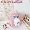 Pattern Rabbit Plush Childrens Backpack Outdoor Cartoon Mini Bag Storage