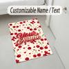 Floral Garden Theme Crystal Velvet Rug Personalized Custom Name Text Soft Floor Mat Home Decor