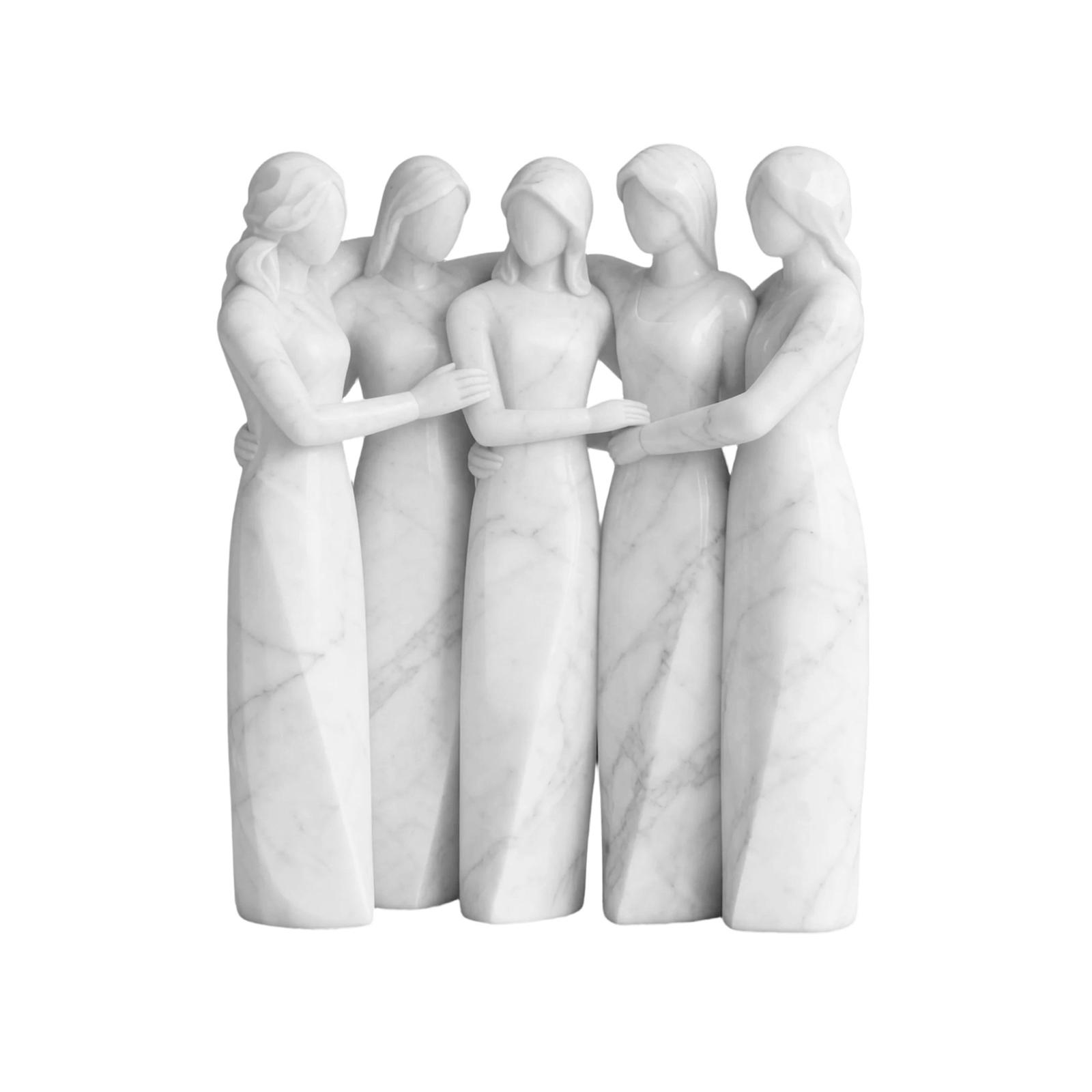 

Imitation Wood Resin Craft Ornament ,friendship Figure Statue , Home Desktop Decoration One Size