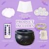 K1AE Glowing Witches Cauldron Bubble Maker For Halloween Decors Remote Control 8 Modes