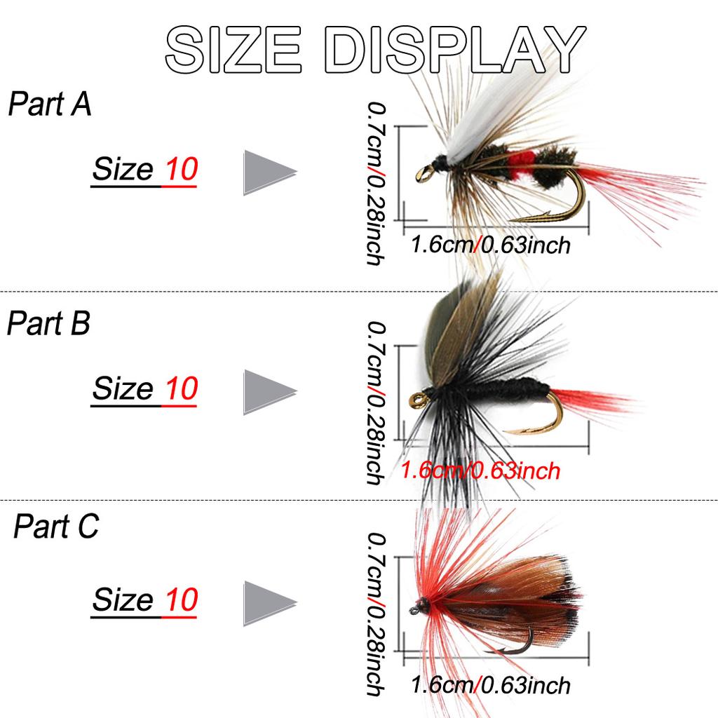 9Pcs-3 Boxs Bundle Fly Fishing Flies 3 different styles Wet Flies Bait for Flishing Trout/carp Artificial Lure Accessories (with Flies Box)