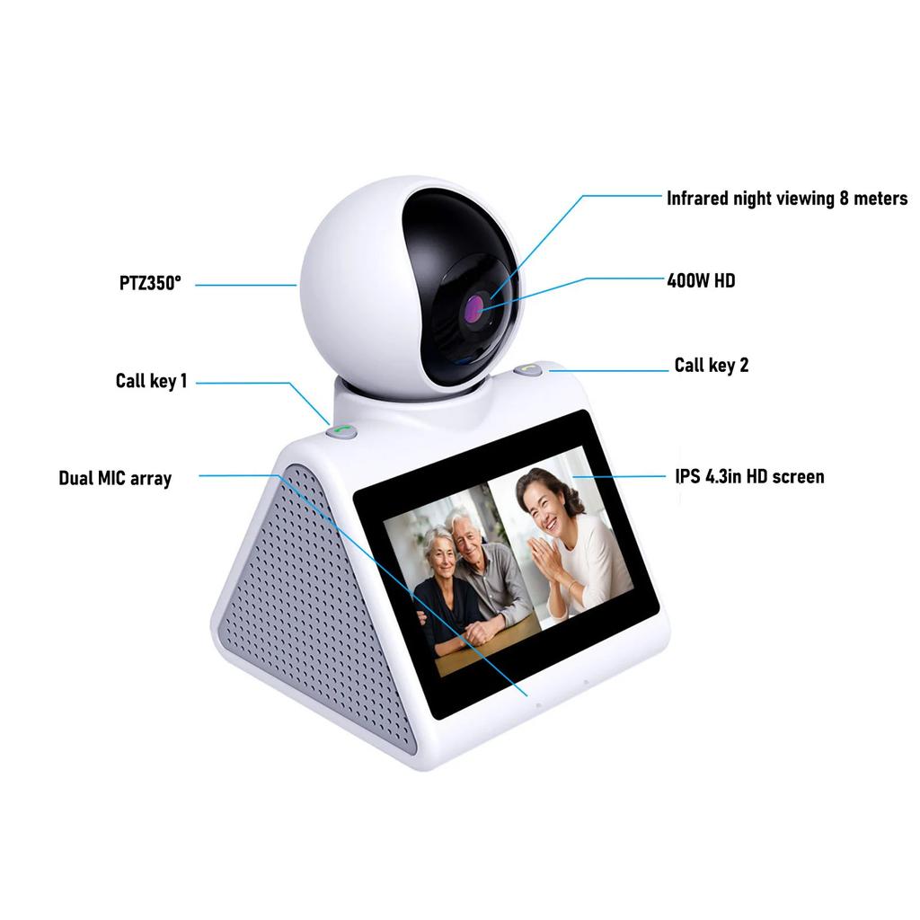 Video Calling Smart Camera Video Calling Smart Camera with HD Screen 2 Way One Click Call Indoor 2K Security Camera
