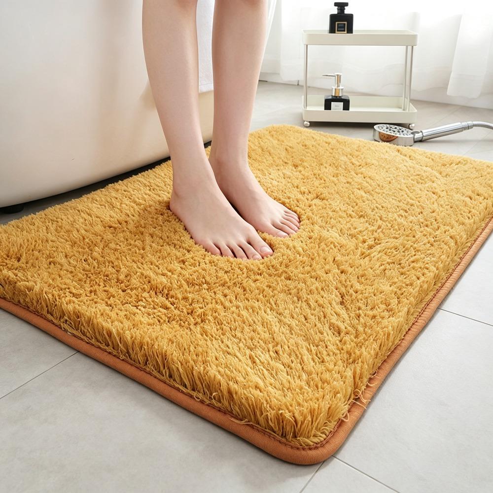 Tappetino da Bagno Shaggy Morbido Peluche Assorbente Acqua Antiscivolo Tappeto da Bagno Asciugatura Rapida Tappeto per Pavimento per Casa
