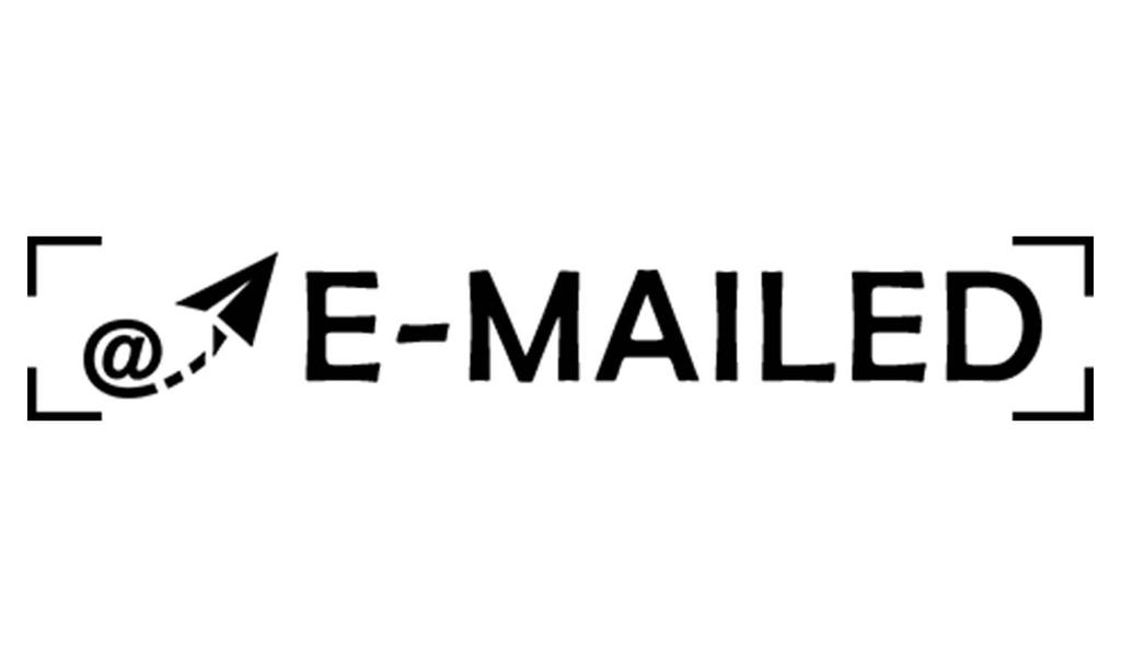Printtoo E-Mailed Self Inking Rubber Stamp Pre-Inked Office Stamp- Home Office Business Stationery, Black- 42 x 9