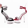 15Cm wind fashion thick-soled high-heeled rhinestone waterproof table fine-heeled crystal women's sandals