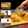 FGIUKC Heat-Resistant Glass Teapot, 500ml, with Wooden Handle, Transparent Glass Teapot with Strainer, Suitable for Green Tea, Black Tea, Fruit Tea, L