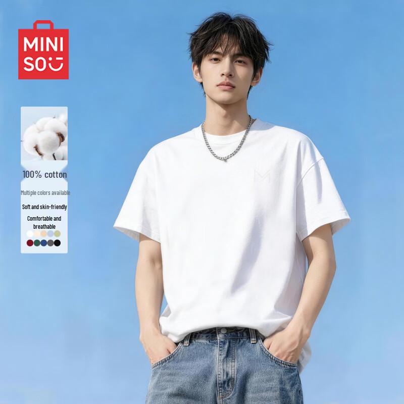 MINISO Men's Pure Cotton Loose Fit T-Shirt