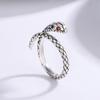 Beautiful Personality Temperament Animal   Copper Jewelry Red Crystal Snake Opening Rings  R156