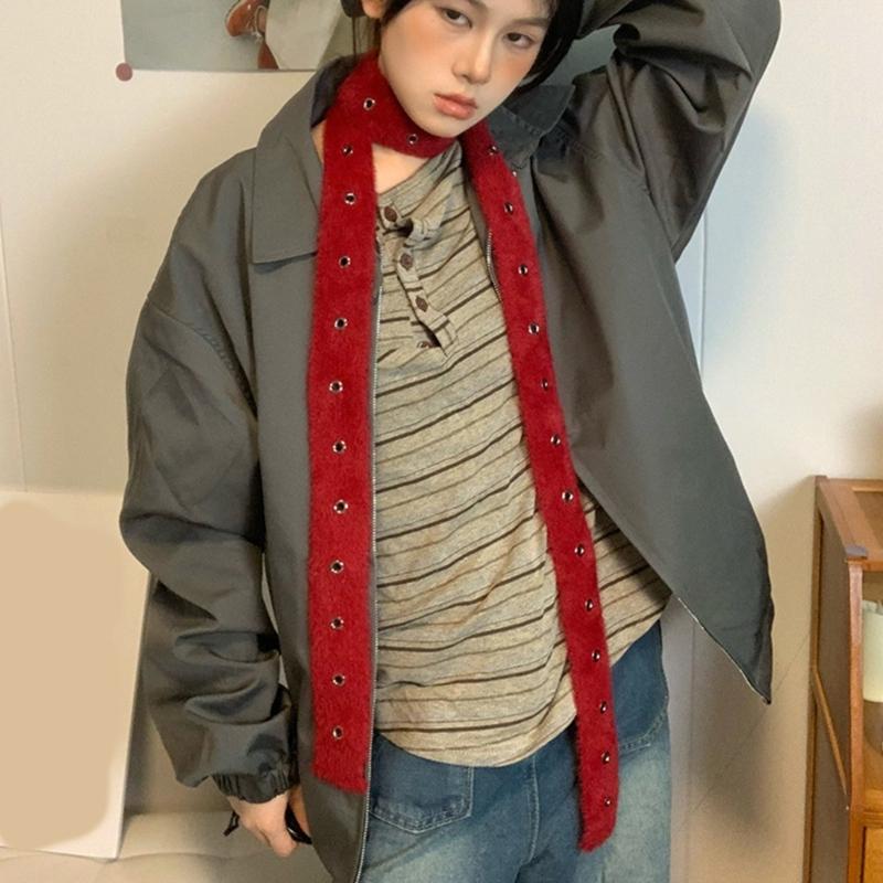 Hollows Knitted Plush Scarf Long Stripe Winter Wrap Acrylic Blend Soft Unisex Accessory For Women Men Kids