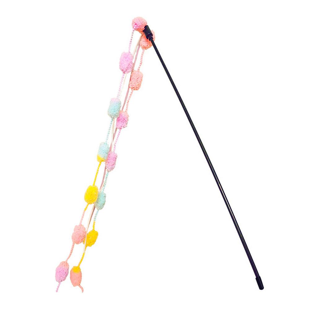 Cat Wand Toys with Tassel Durable Bite Resistant Soft Interactive Cat Teaser Wand Toys with Bell