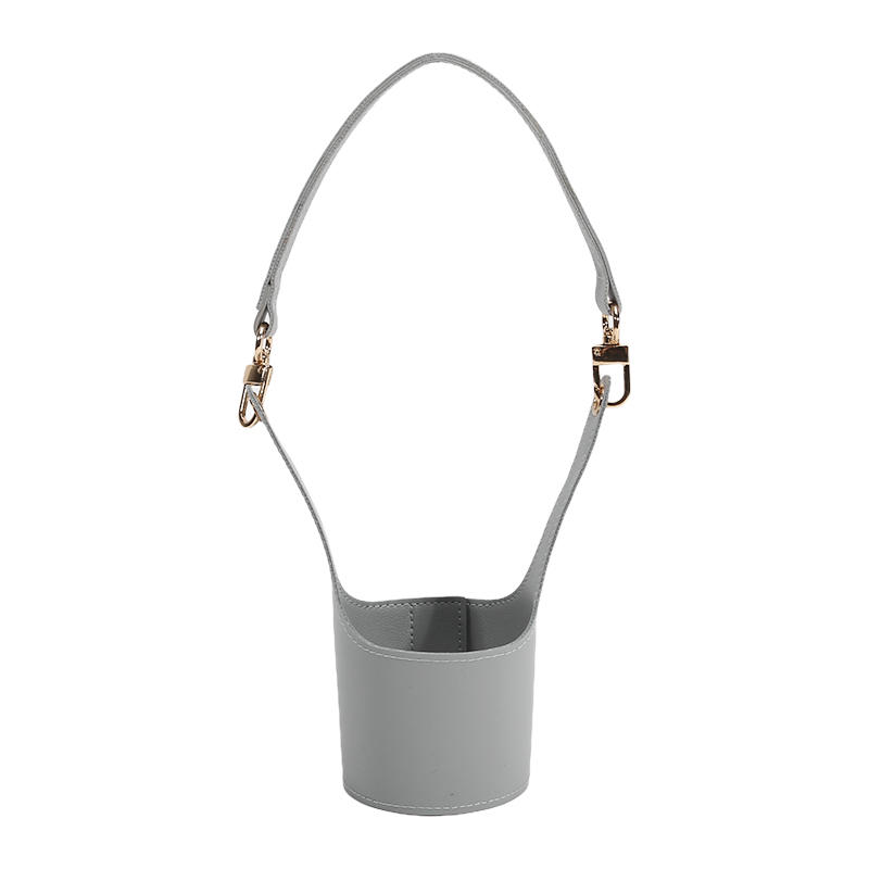 

Portable Cup Cover Pouch Water Bottle Sleeve Bag Leather Carrying Strap Insulating Cups Milk Tea Coffee Cups Accessories One Size серый