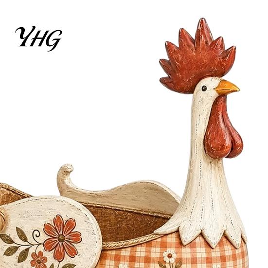 Farmhouse Kitchen Utensil Holder Vintage Rooster Holder, Country Cooking Tool Caddy, Rustic Floral Style Accessories Chicken Counter Organizer,