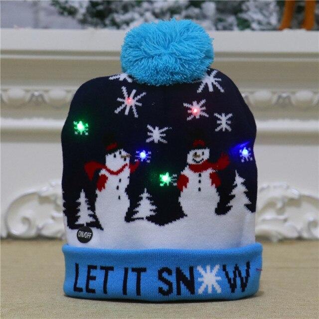 Buy Led Light Christmas Knitted Hat For 