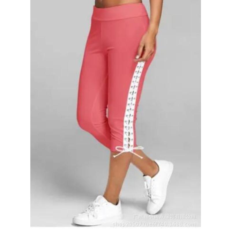 Pantaloni Sportivi Leggings Sexy Sottili con Laccetti di Mais Multicolore per Primavera ed Estate