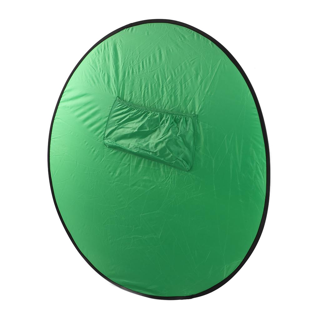 142cm Round Green Backdrop Double Sided Collapsible Background Screen for Live Streaming Video Conference