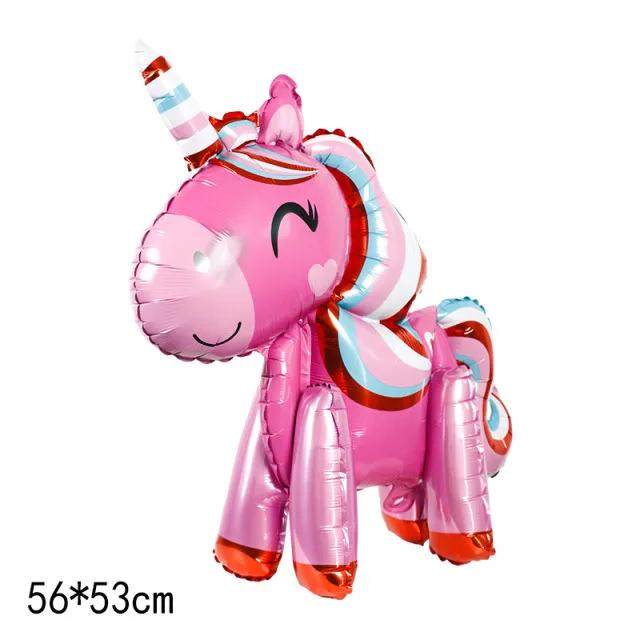 3D Stehender Einhorn Folienballon Junge Mädchen Geburtstagsparty Dekoration Regenbogen Einhorn Party Dekoration Zubehör Kinderspielzeug Geschenke