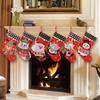 Christmas Stockings, Christmas Stocking Deer Santa Snowman Plaid Xmas Stocking Holiday Christmas Decoration For Family Kids