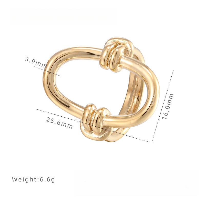 

Япония и Корея Простое полое овальное кольцо-узел Женское личностное модное кольцо из нержавеющей стали Титановая сталь Геометрические аксессуары 8