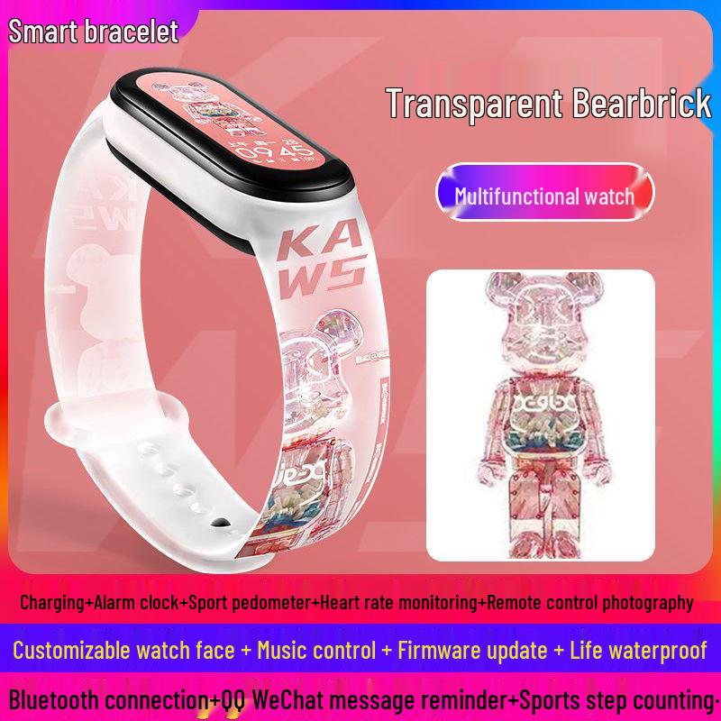 Translucent Orange NASA Cartoon Rechargeable Sport Watch with Pedometer, Vibration Alarm, and Heart Rate Monitor