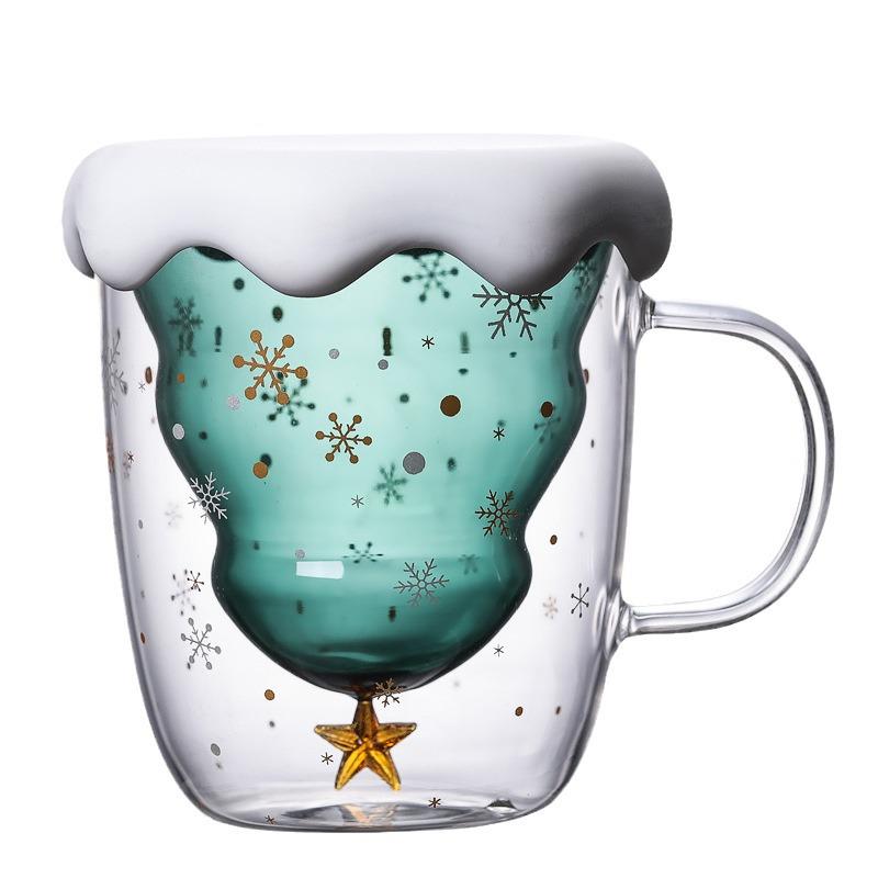 Double-Layer Christmas Wish Cup with Handle – Perfect for Milk, Juice, and More