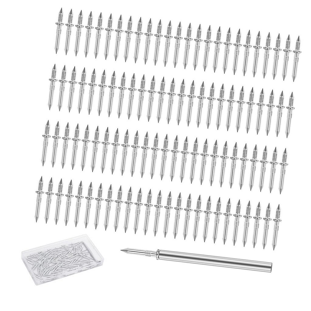 Seamless Double Headed Nails with Installation Tool Dual Sided Traceless Nails With Sleeve Tool for Skirting Boards