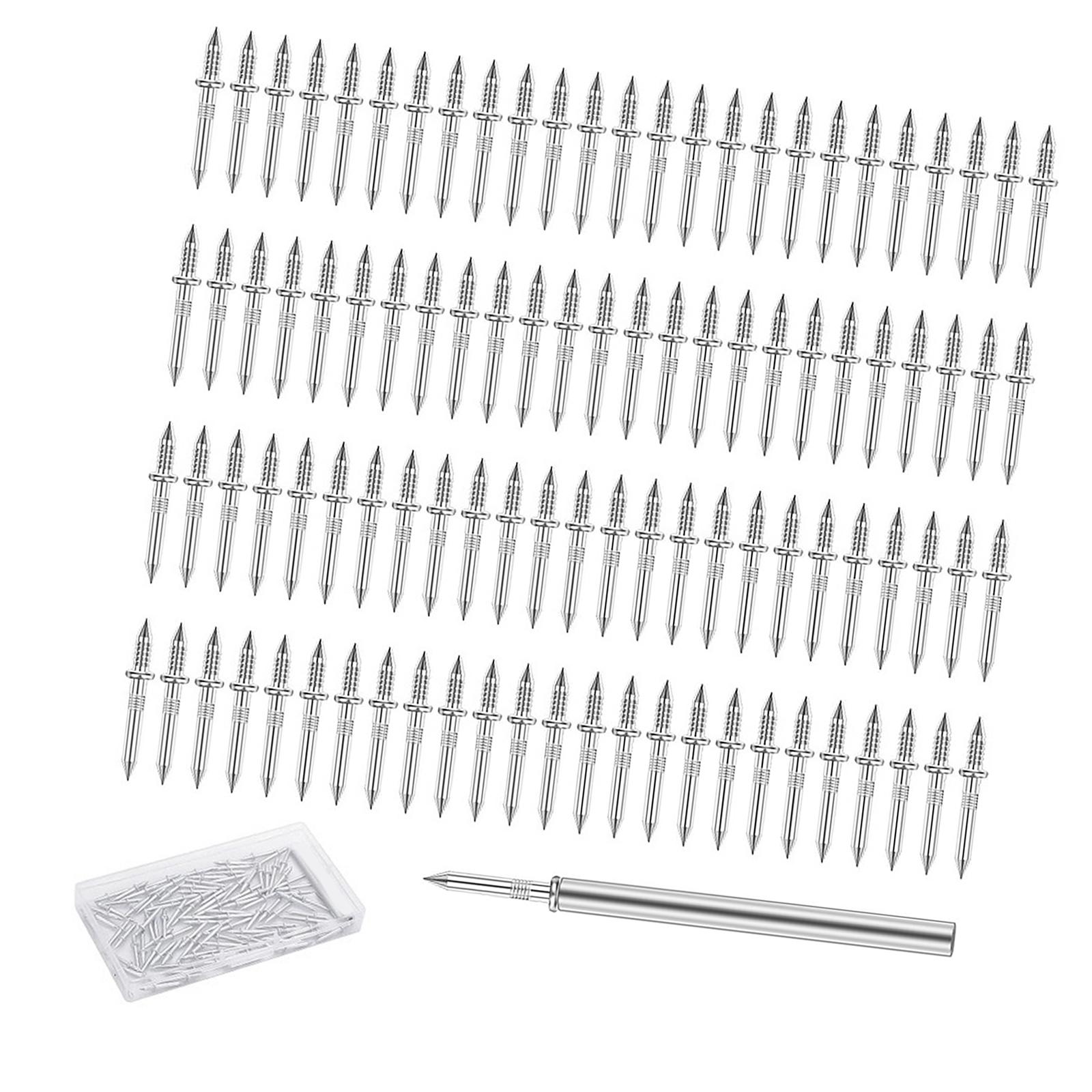 

Безшовні подвійні цвяхи з інструментом для монтажу Двосторонні безслідні цвяхи з втулкою для плінтусів 100PCS