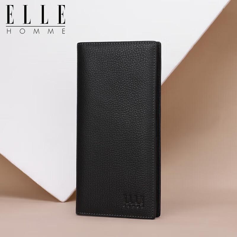ELLE HOMME Men s Top-Grain Leather Long Wallet
