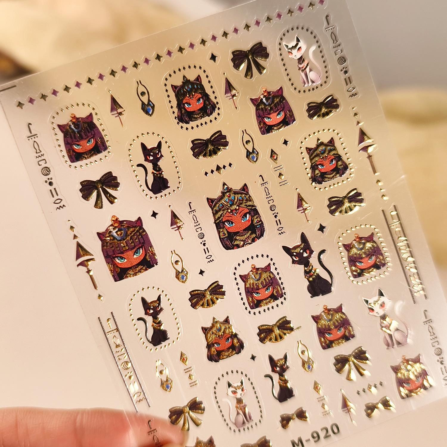 

Премиальный чехол для телефона «Египетская кошка» - TENSOR Темный стиль M-920 с винтажными наклейками для нейл-арта