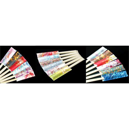 Kindai Chopstick Cases, Kimono and Hakama Style, Mix, 500 Count, 18 Patterns, Randomly Mixed
