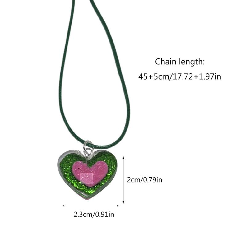Hip Hop Clavicle Chain Jewelry Heart Choker Necklace Fashion Sweet Heart Charm