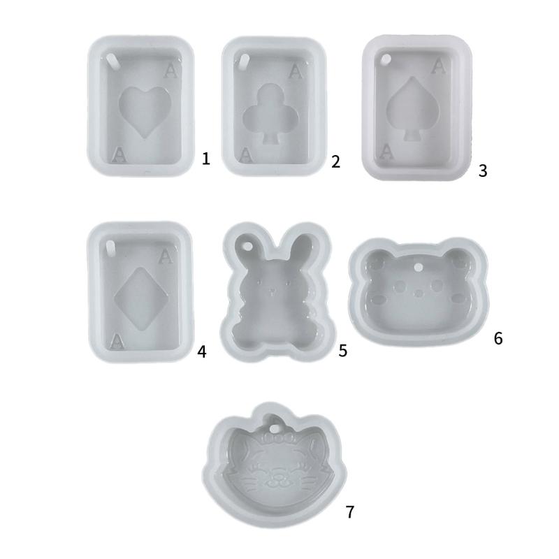 Sign Molds Pendants Mould Different Shapes Silicone Resin Moulds with Hole Silicone Material for DIY Pendants Crafts