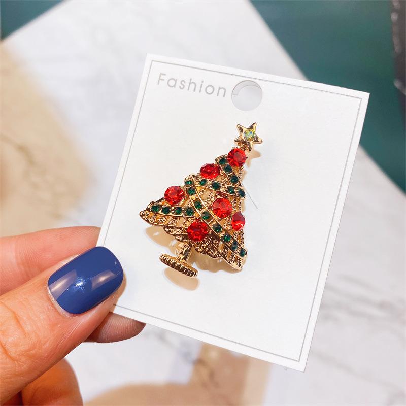 Yimu Alloy Christmas Brooch - Santa Claus & Tree Ornament Corsage
